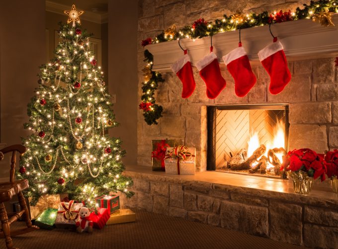 Wallpaper Christmas, New Year, gifts, fir tree, fireplace, decorations, 5k, Holidays 791092355